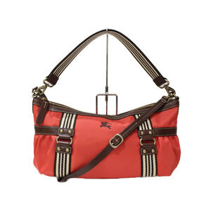 BURBERRY LONDON BLUE LABEL Tote Bag Shoulder Red